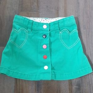 Green Cotton Mini w Snap Front and Heart Pockets